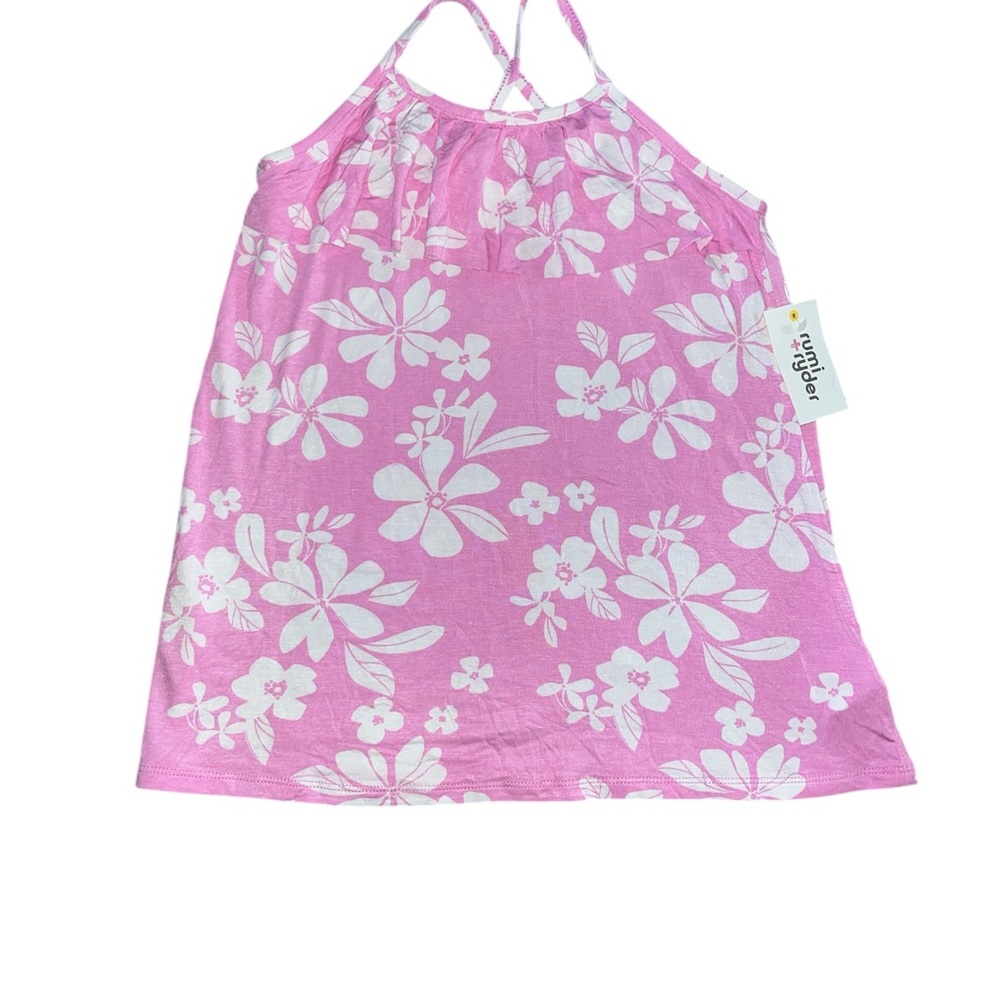 Rumi + Ryder Pink Floral Tank Top with White Flowers